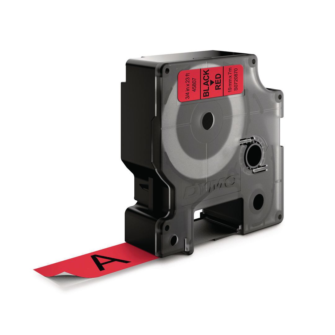 Tape DYMO D1 19mm Svart på Röd