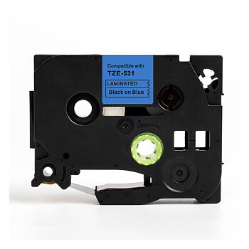 Tape 12mm TZe-531 Svart på Blå