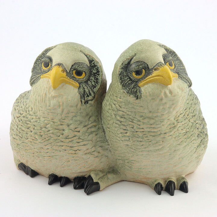 ポール・ホフ  Arcticシリーズ  フクロウの赤ちゃん Owl Babies 置物 1984年  20/15cm