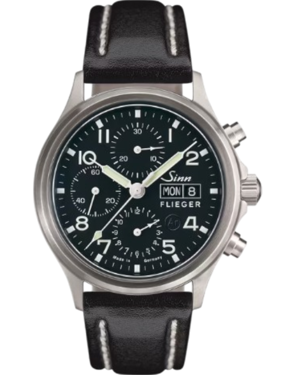 358.060 Sinn 358 Sa Pilot vintage svart läderband