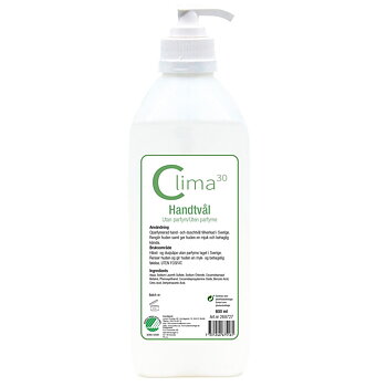 Tvål CLIMA30 med pump oparfymerad 600ml
