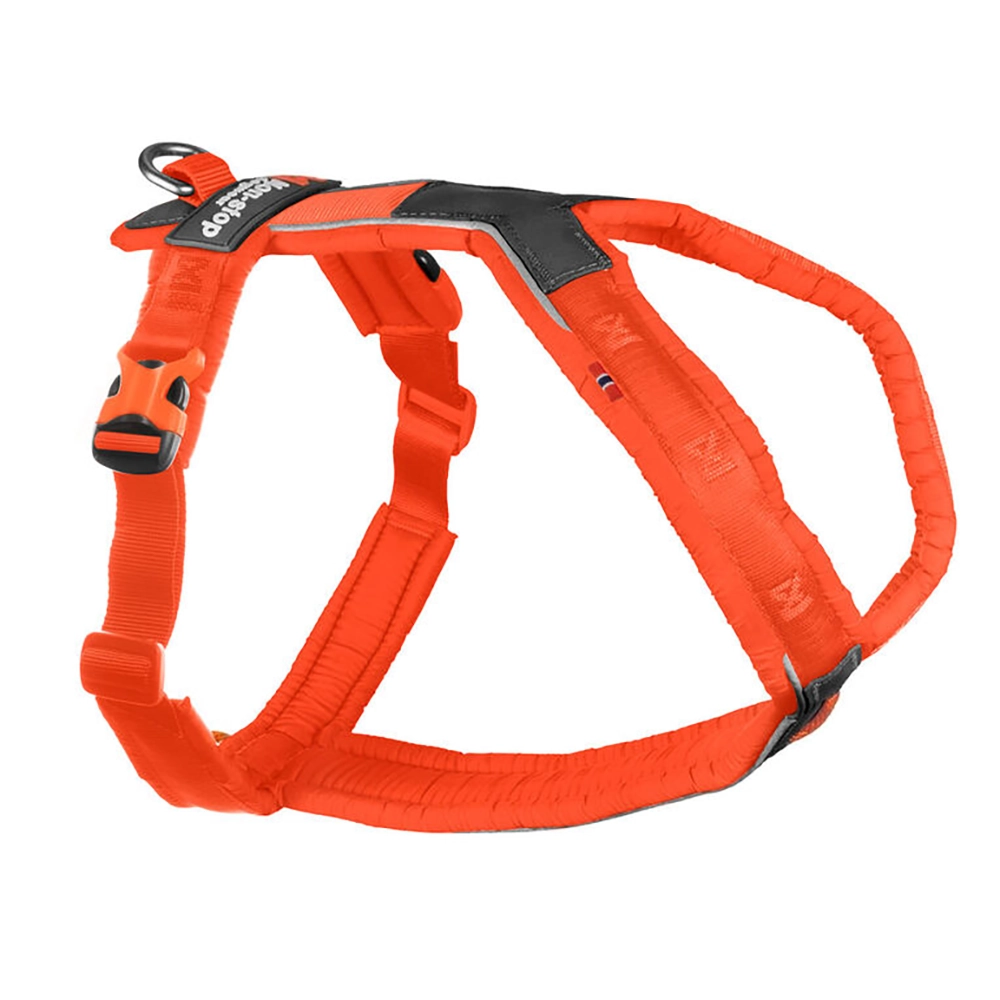 Orange vardagssele y-sele till hund Non-stop Line