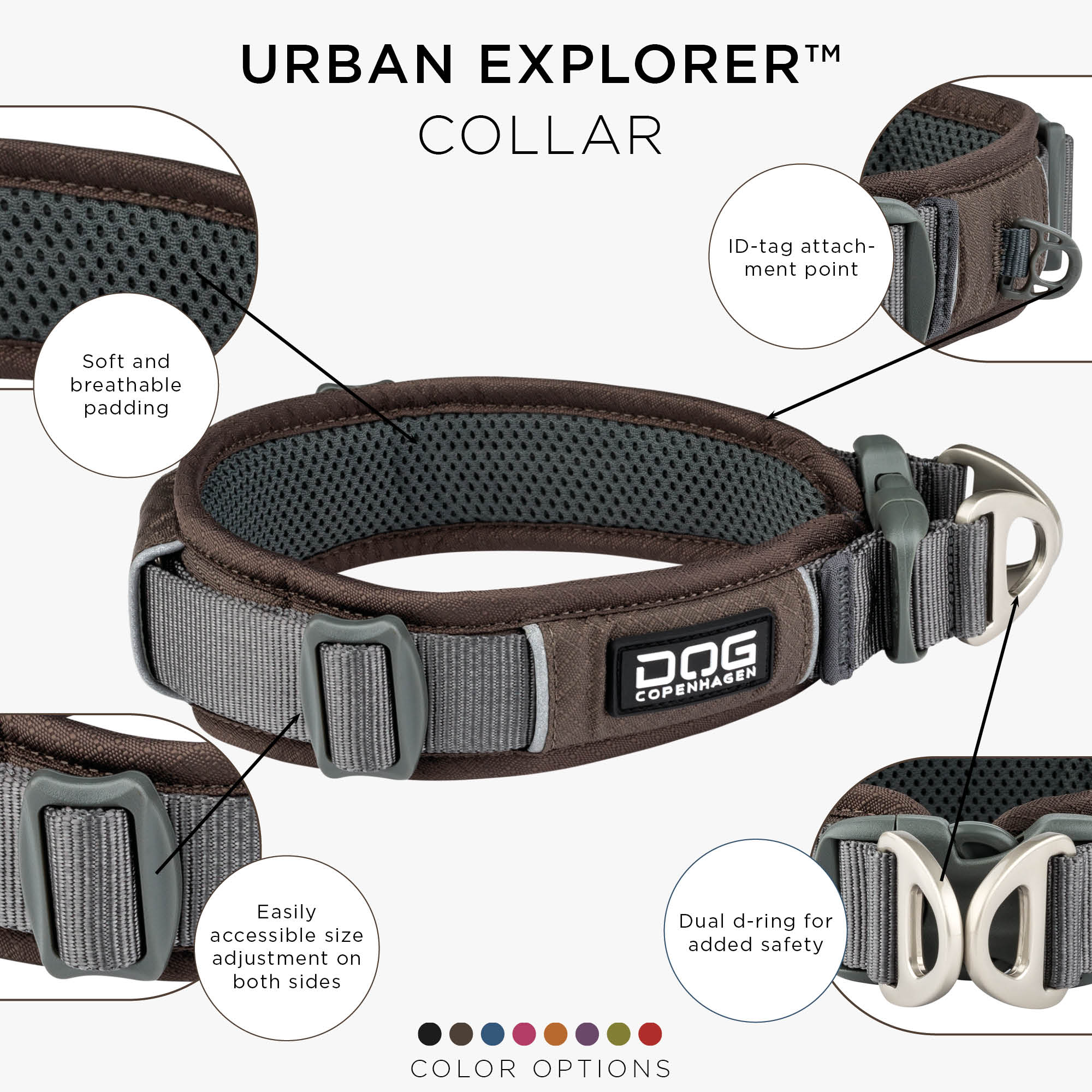 Dog Copenhagen Urban Explorer Collar,  Mocca  - 3