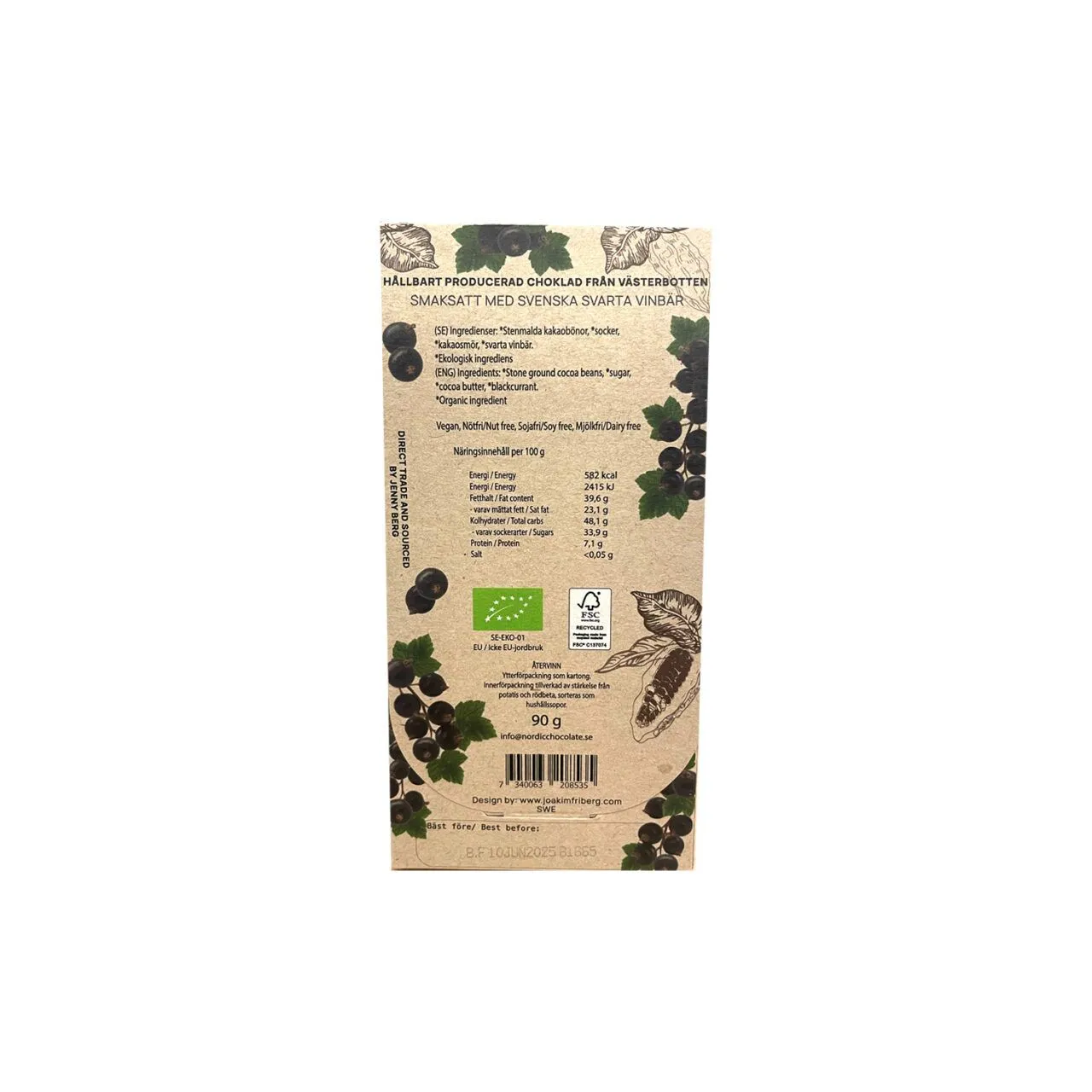 65% med Svarta vinbär 90g Nordic Chocolate - 3