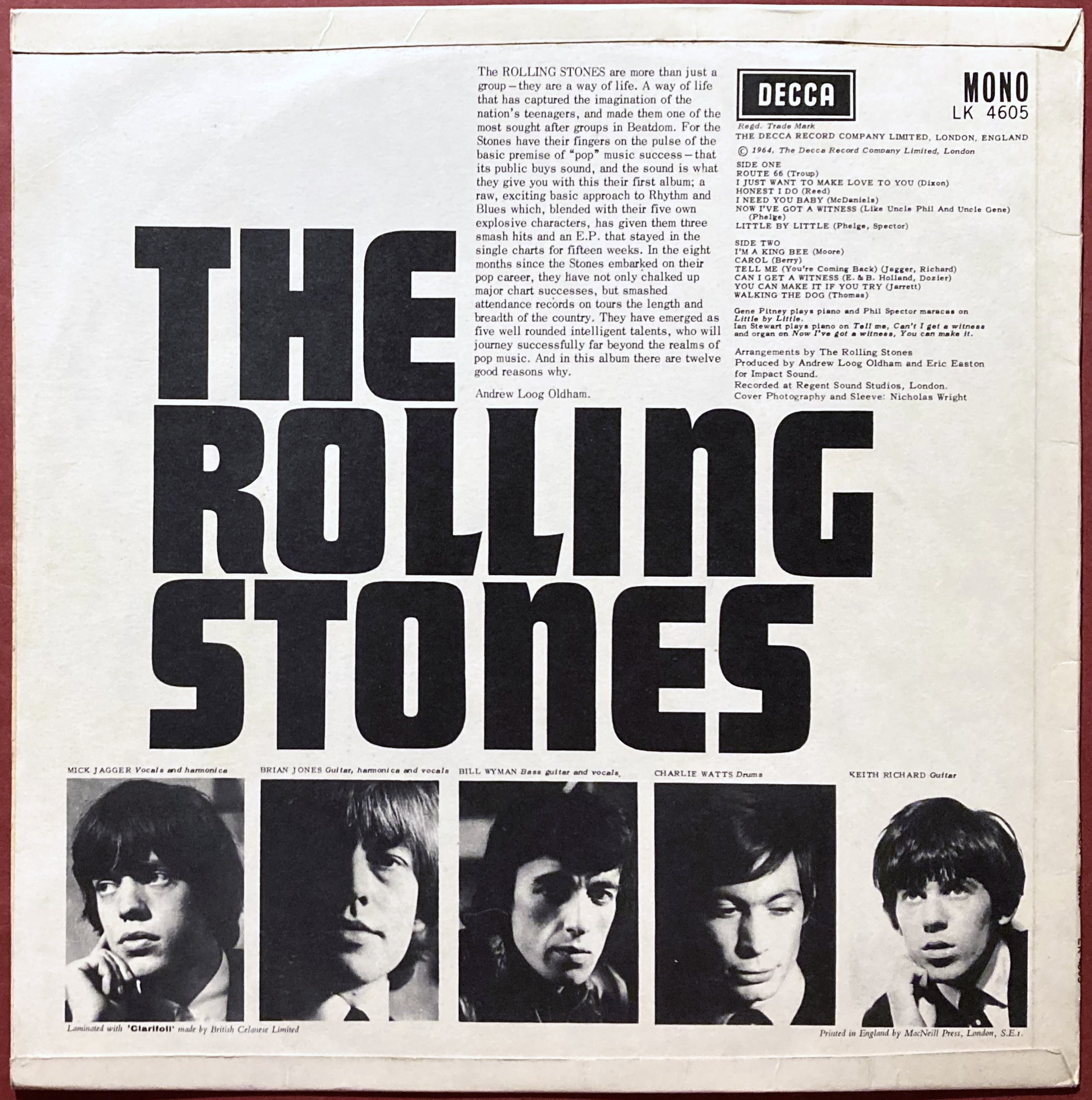 ROLLING STONES - "same" UK 1:st LP 1964 - 3