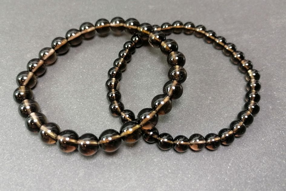 Rökkvarts  armband  - 8mm Pärlor - 2