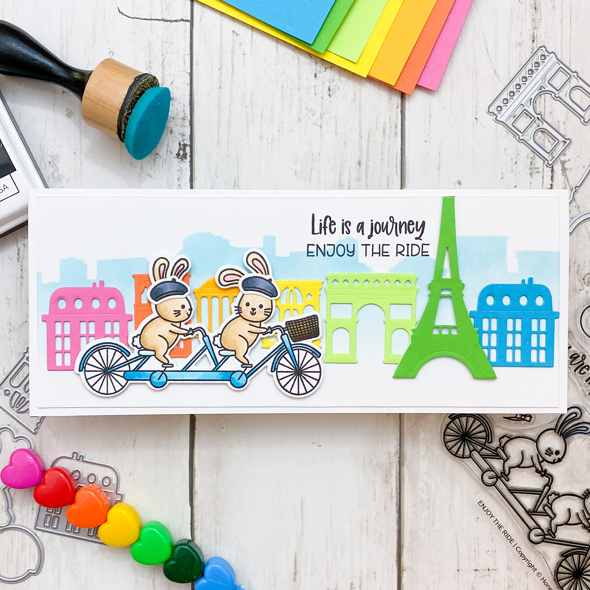 HONEY BEE STAMPS-Paris Skyline | Background Stencil - 2