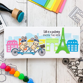HONEY BEE STAMPS-Paris Skyline | Background Stencil