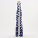 Karin Björquist (Indigo 1952) Slender Vase with Blue Leaf Decor 31 cm