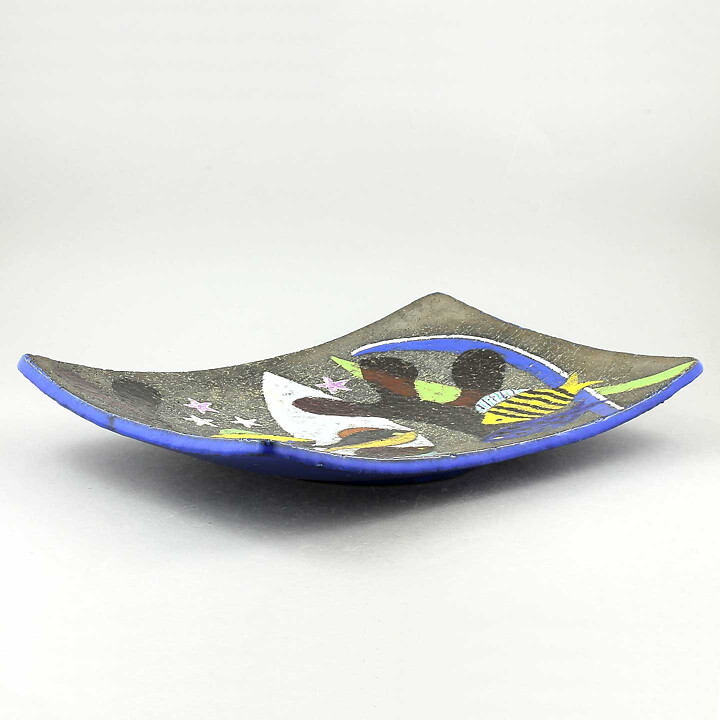 Anna-Lisa Thomson (Spectra 1951) Rectangular Bowl with Marine Life Decor 36 cm