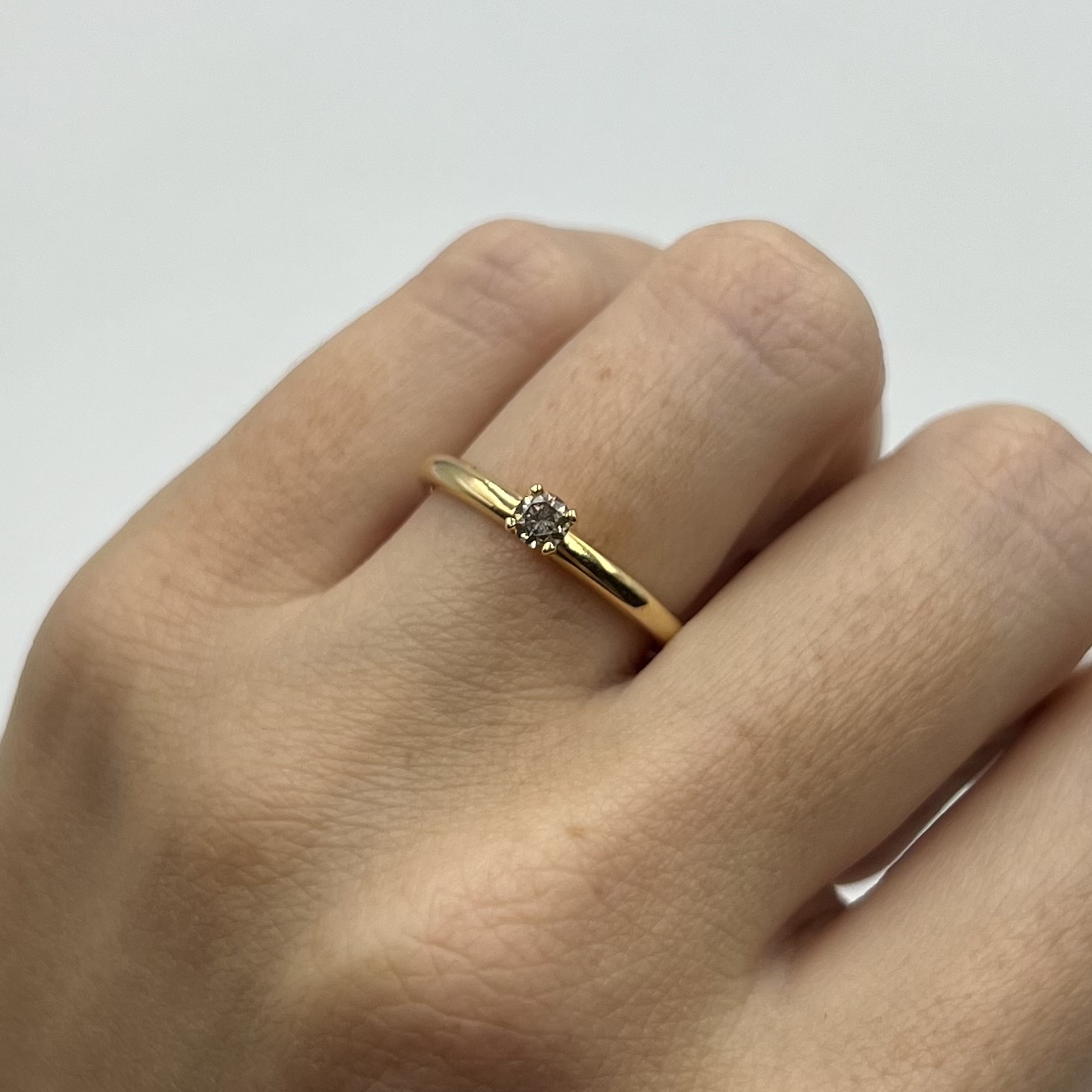Ring Dessie handgjord champagnediamant guld 18 karat  