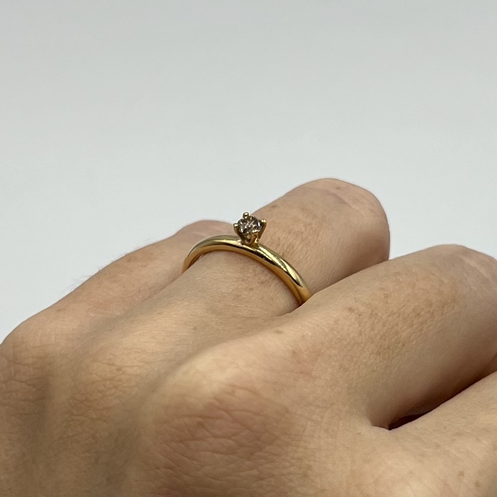 Ring Dessie handgjord champagnediamant guld 18 karat   - 5