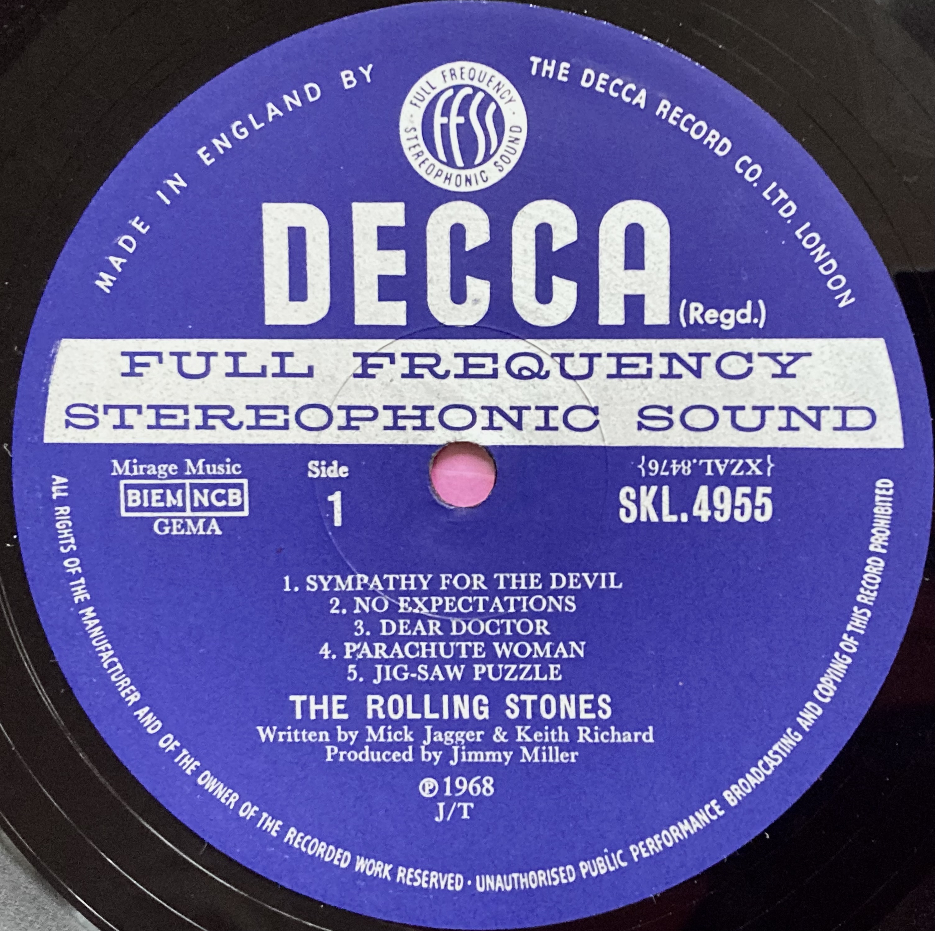 ROLLING STONES - Beggars Banquet UK-orig "Patents pending" Stereo LP 1968 - 6