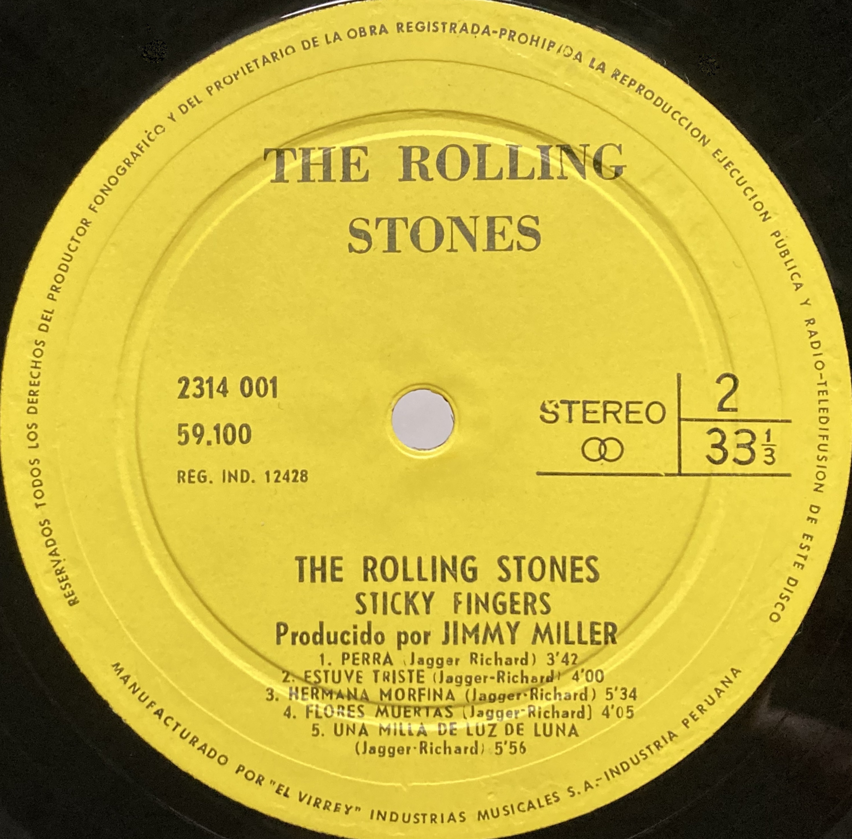 ROLLING STONES - Sticky fingers PERU-orig LP 1971 - 4