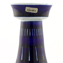 Ulla Procopé (Valencia 1960) Candleholder with Blue Decor 13 cm (1)