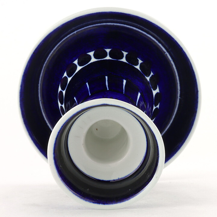 Ulla Procopé (Valencia 1960) Candleholder with Blue Decor 13 cm (1)