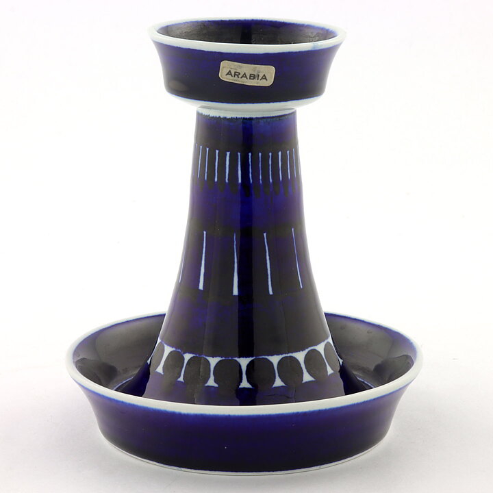 Ulla Procopé (Valencia 1960) Candleholder with Blue Decor 13 cm (1)