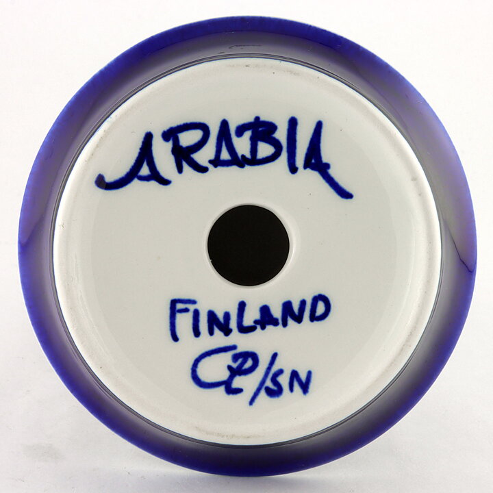Ulla Procopé (Valencia 1960) Candleholder with Blue Decor 13 cm (1)