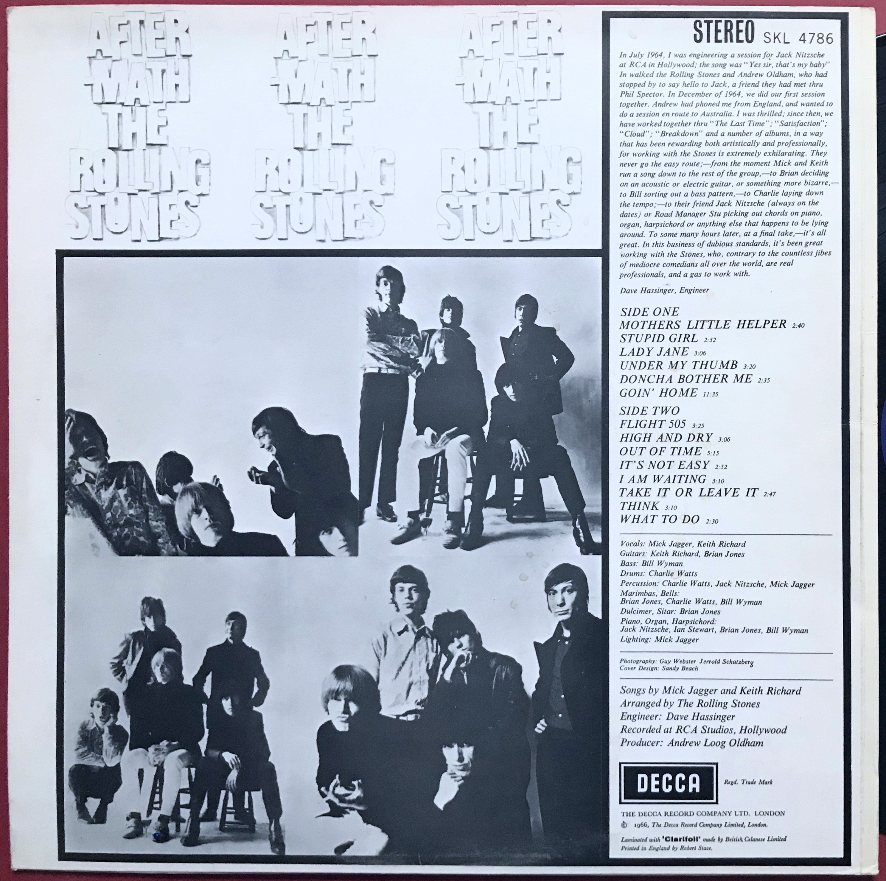 ROLLING STONES - Aftermath WHITE label UK LP 1966 - 2