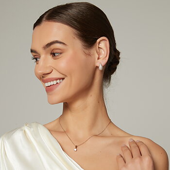 Evita crystal necklace , gold