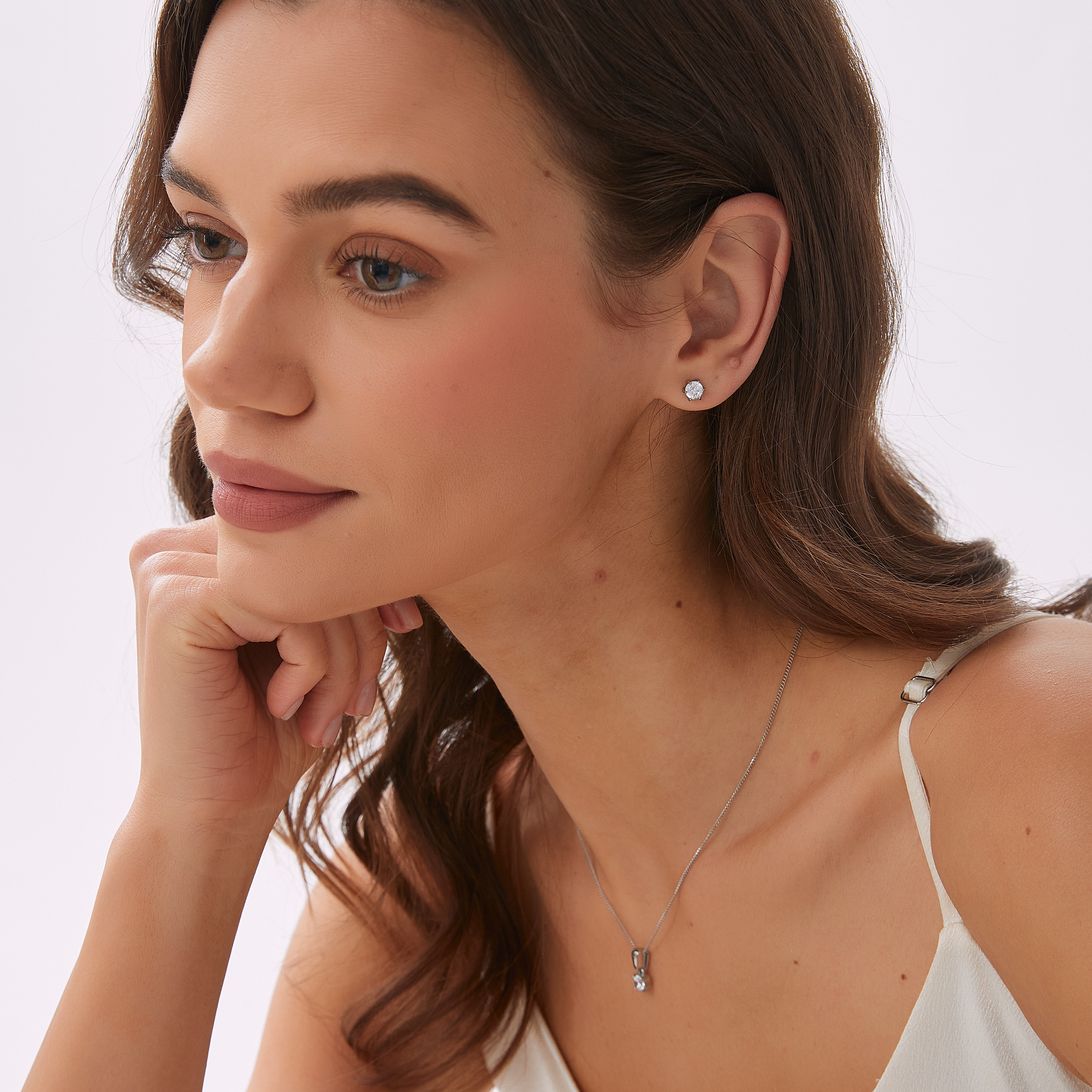 Evita crystal necklace , steel - 4