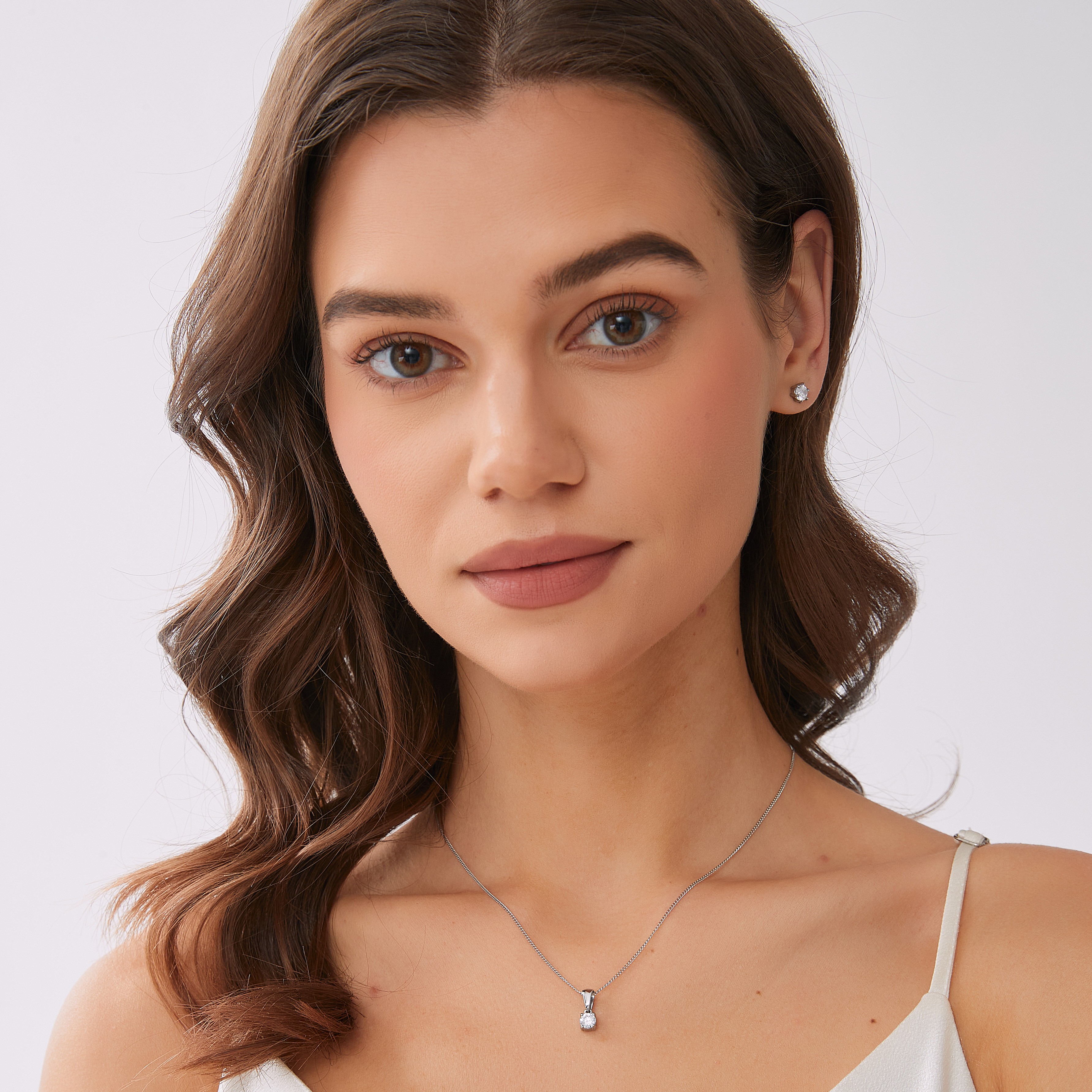 Evita crystal necklace , steel - 2