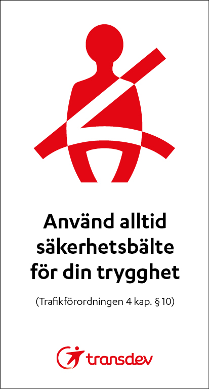 Dekal: Använd säkerhetsbälte
