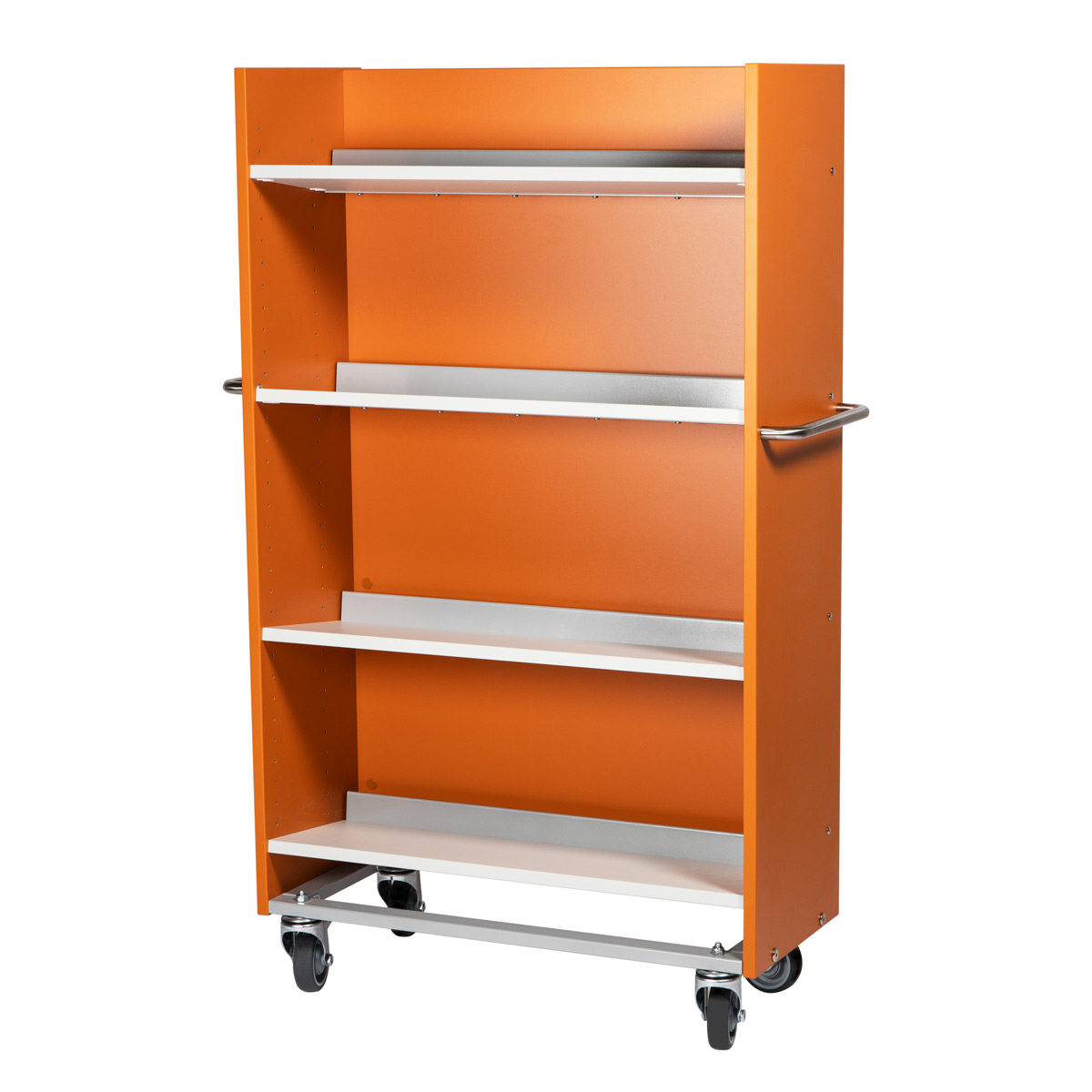 ExLIBRIS Bokvogn Stor – robust biblioteksvogn med fire hyller