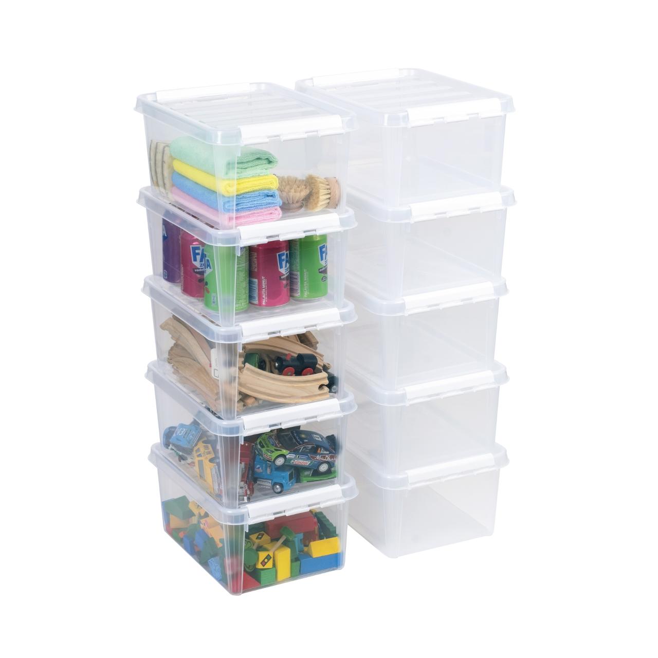 Förvaringsbox med lock 8L transparent - 3