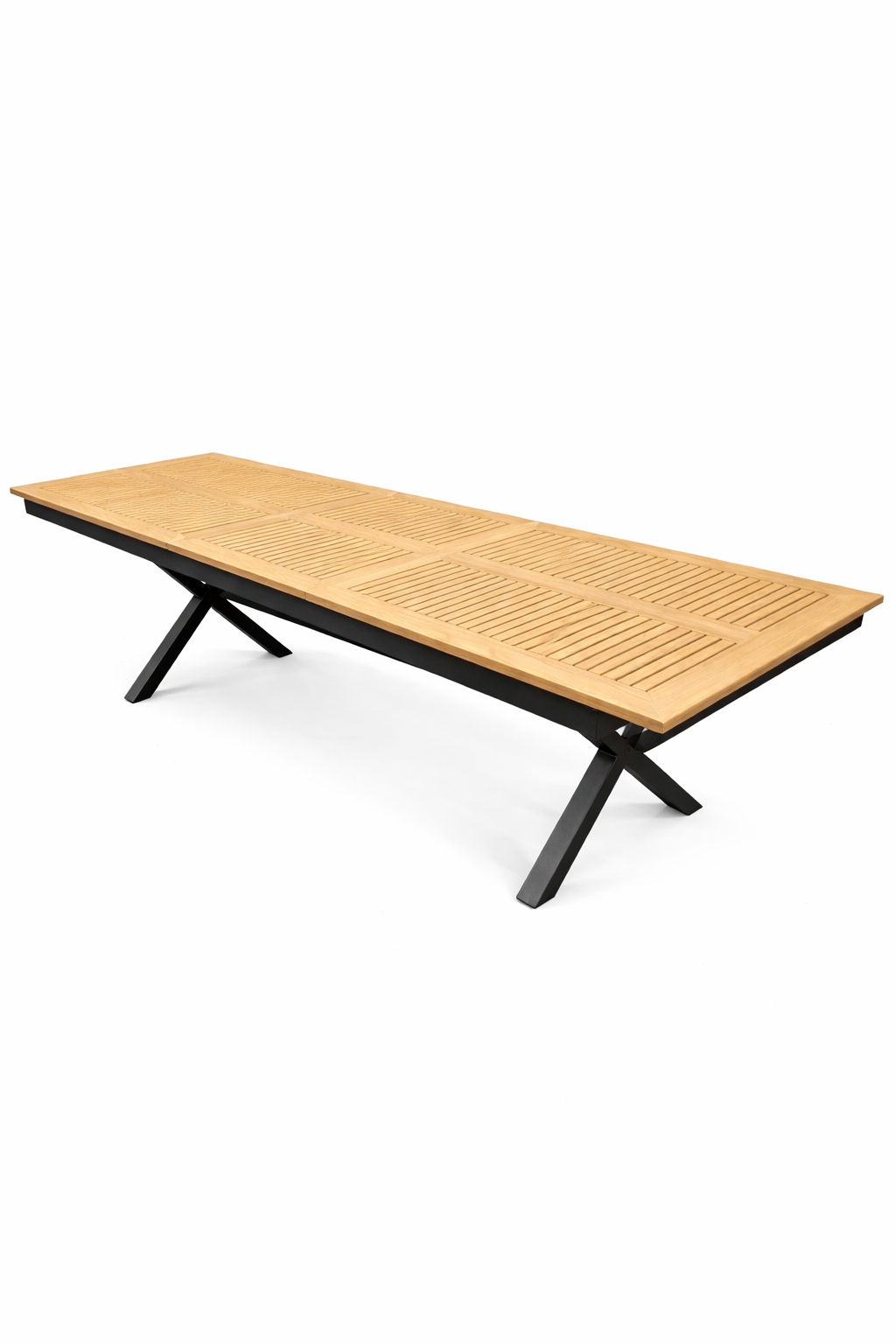 Kiel trädgårdsbord i aluminium och teak, utdragbart från 222 till 280 cm