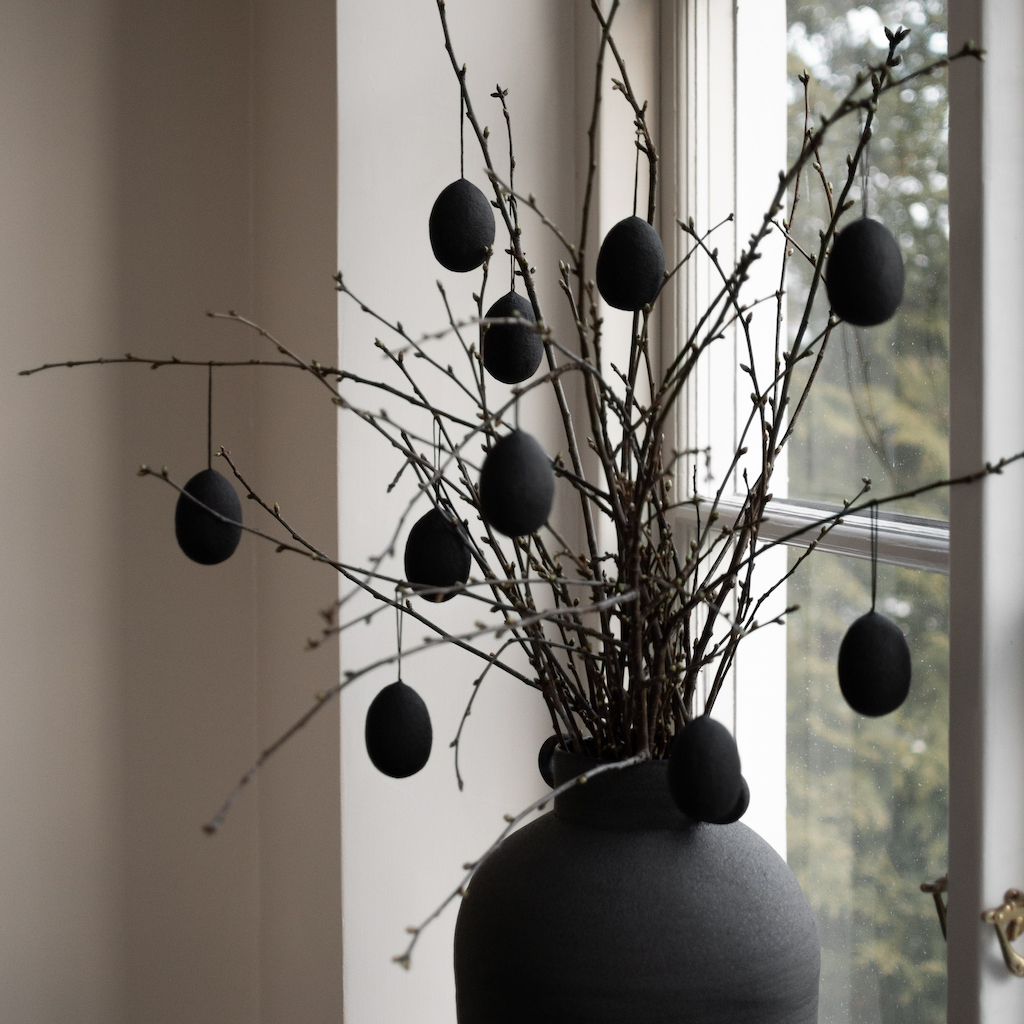 Hängande ägg Twig- svart - 2