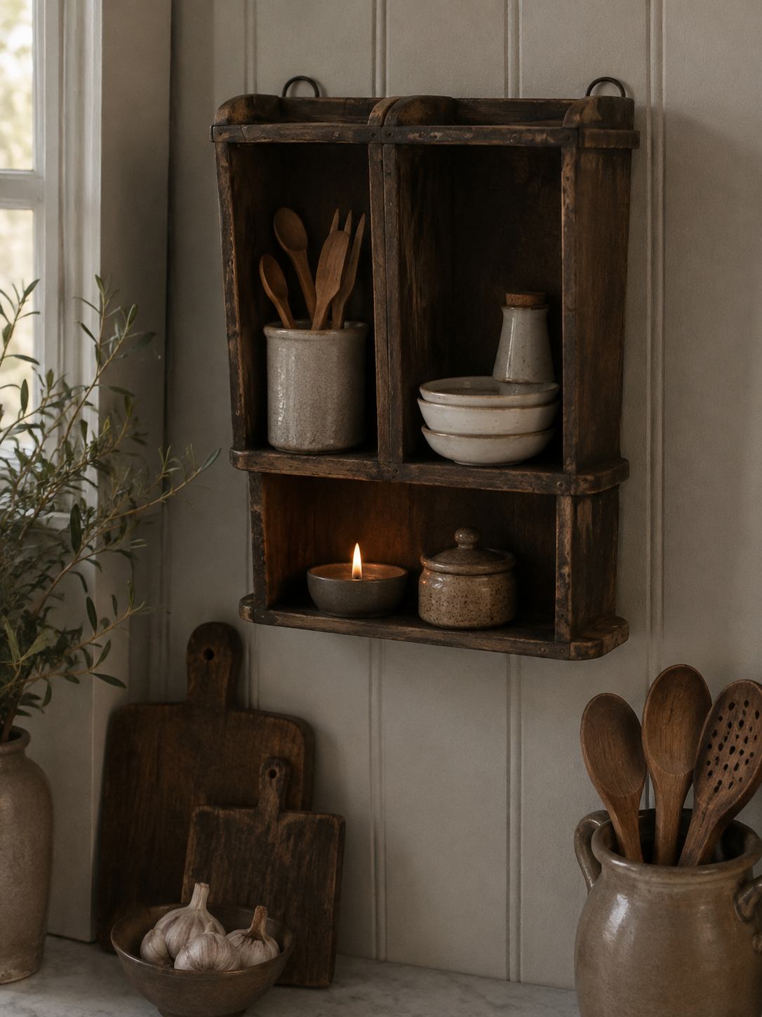 Shelf - Wall shelf - Wooden box - 44x30 cm - 2