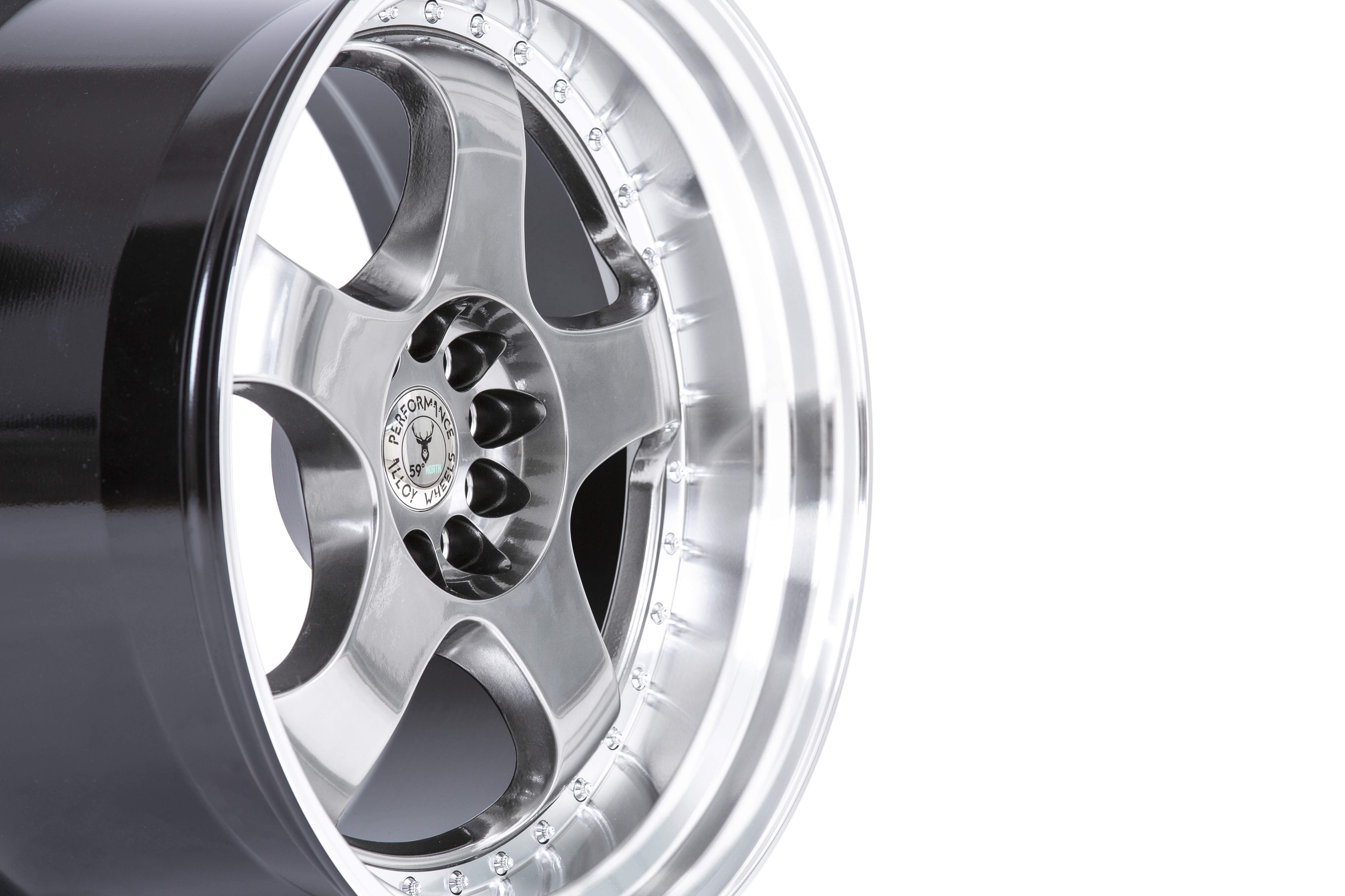 59°North Wheels D-002 10,5x19" ET22 5x114/5x120 Hyperblack/polerad kant - 4