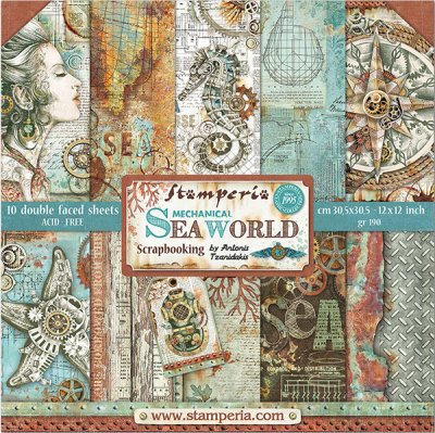  Stamperia Paper Pad 12"x12" Seaworld