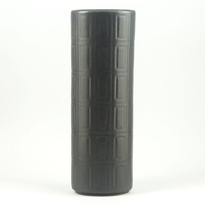 Olga Osol (Oliivi 1965) Brown Vase with Geometric Relief  24 cm