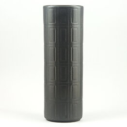 Olga Osol (Oliivi 1965) Brown Vase with Geometric Relief  24 cm