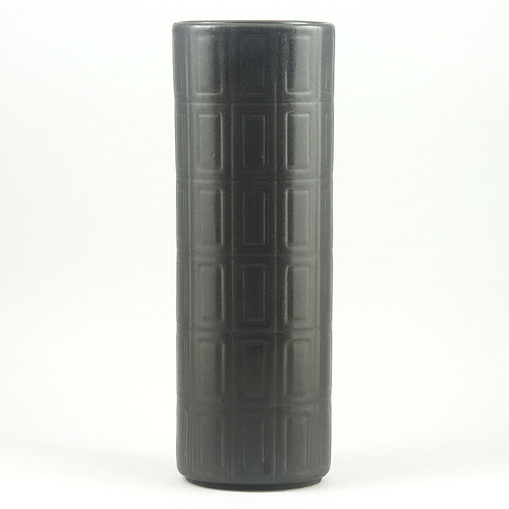 Olga Osol (Oliivi 1965) Brown Vase with Geometric Relief  24 cm