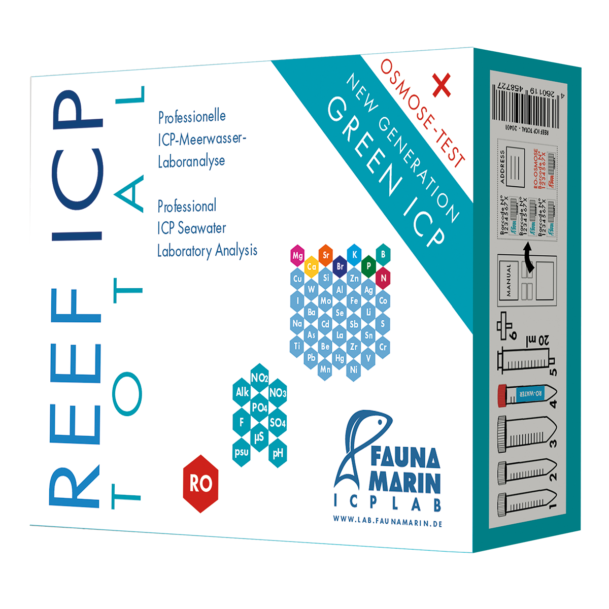 Fauna marin Reef ICP Total Lab-analysis for Reefaquarium