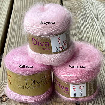 Diva Kid Mohair & Mullbärssilke, kall rosa