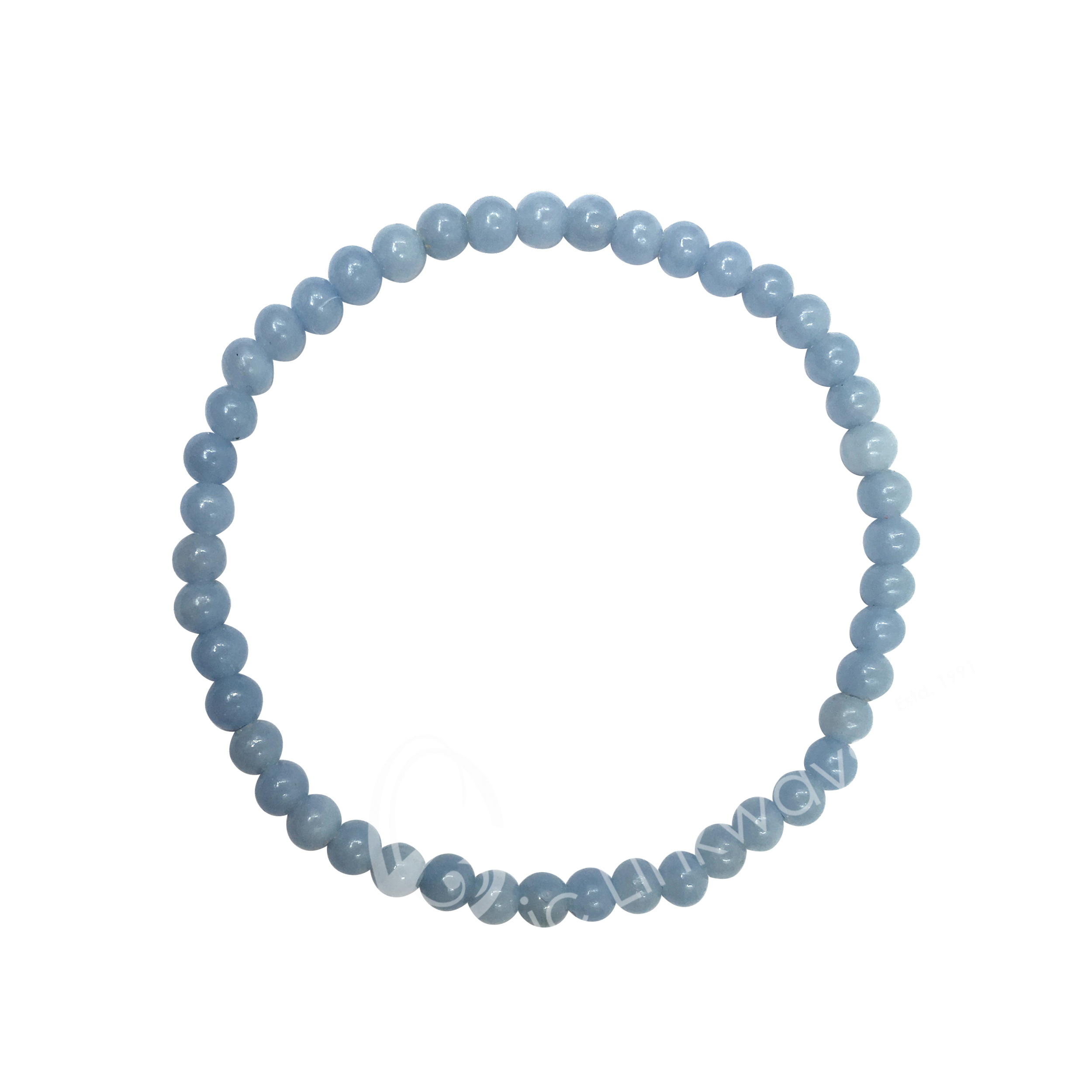 Angelit Armband  - 4mm Pärlor