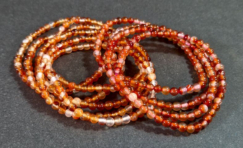 Karneol Armband  - 4mm Pärlor