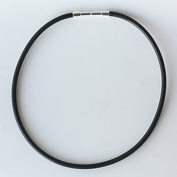 Svart gummilänk - halsband