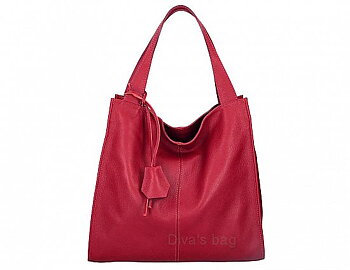 Stor Italiensk skinnväska 40x36x10, röd