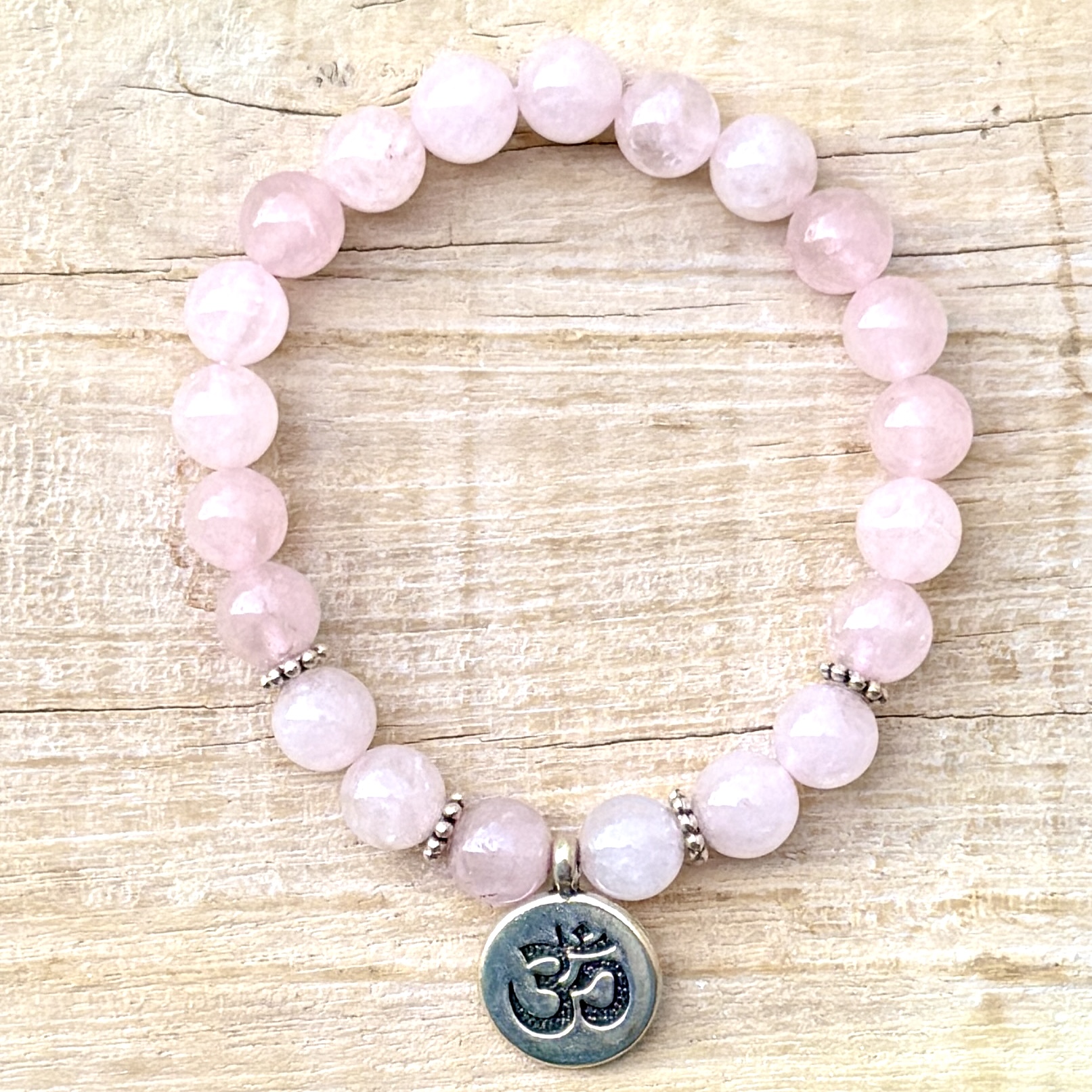 Armband Mala Rosenkvarts Ohm