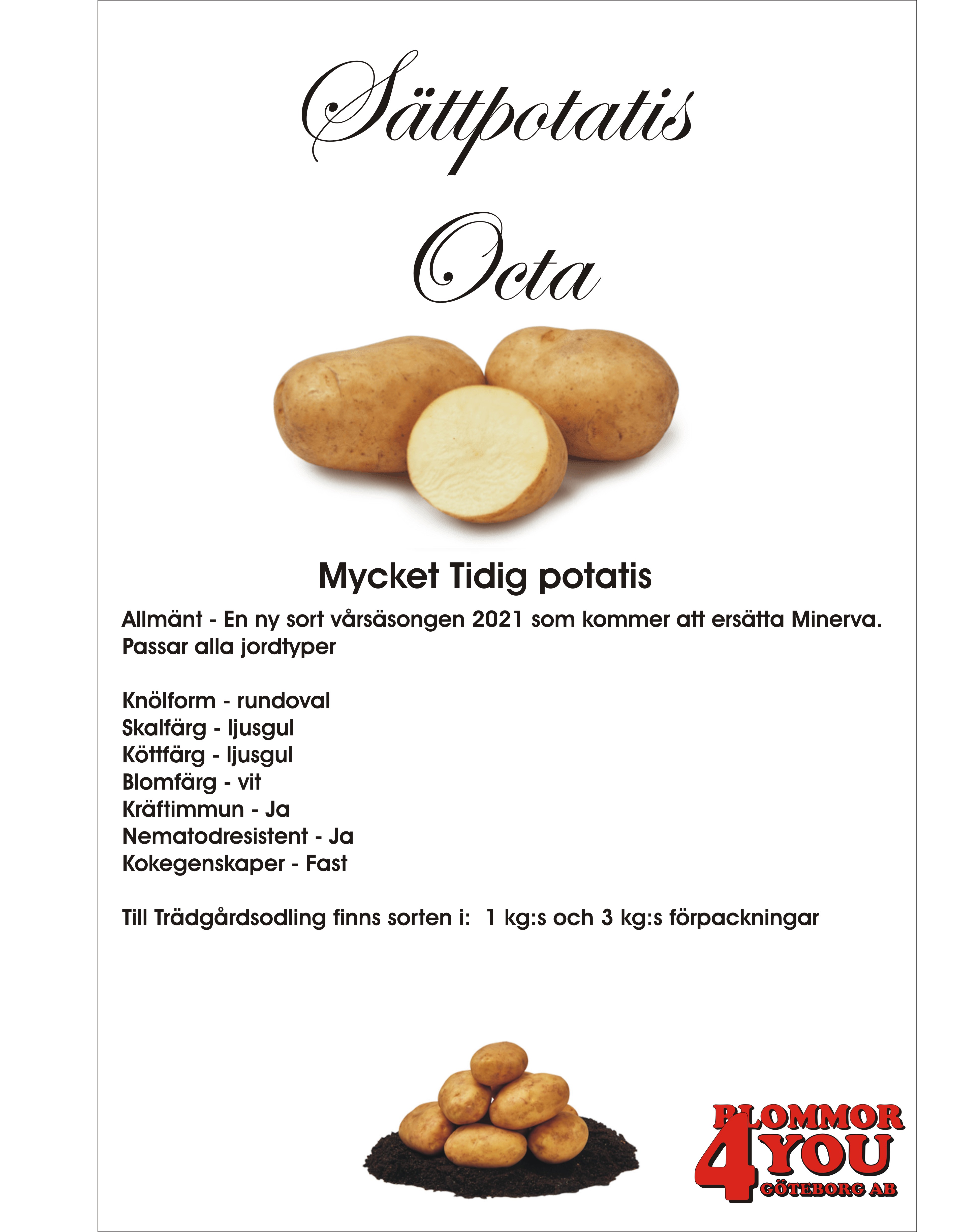 Sättpotatis Octa 3 Kilo