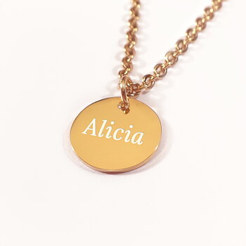  Guld coin, Halsband med gravyr - Rostfritt stål