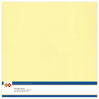 Card Deco Linen - Light Yellow 10-p