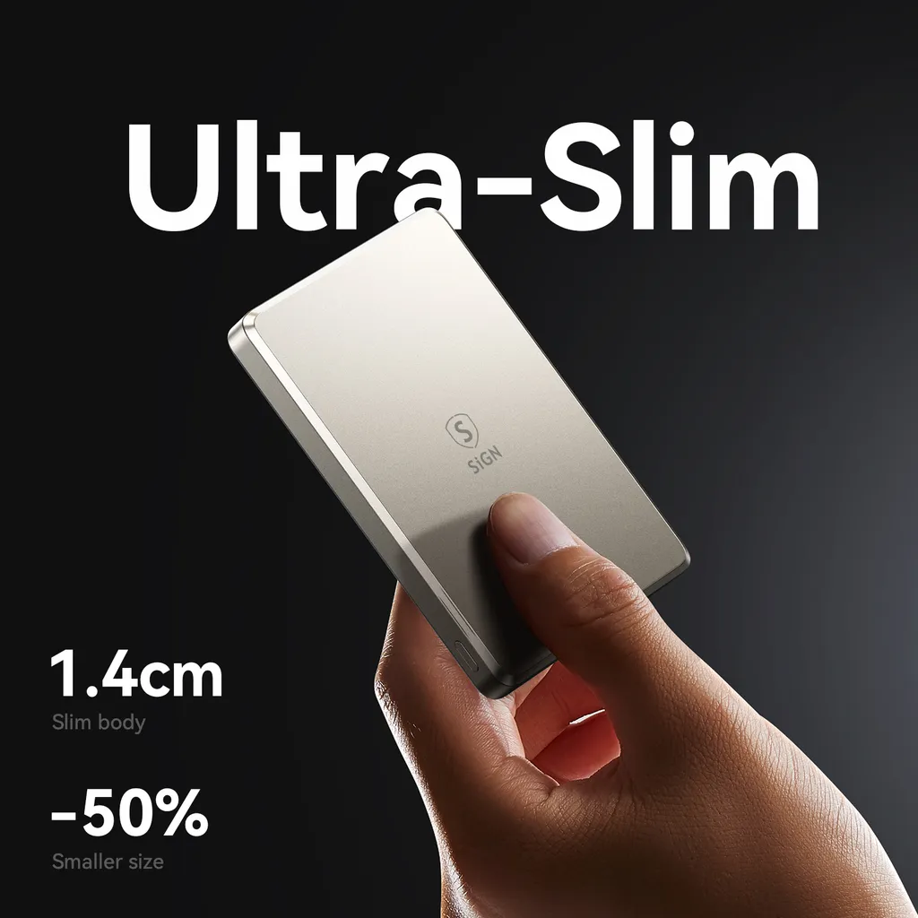 SiGN Ultratunn Magnetisk Powerbank 10000mAh, 20W - Titan - 11
