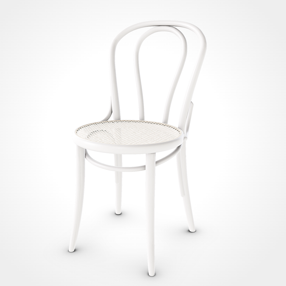 No. 18 Chair White/rattan - In stock