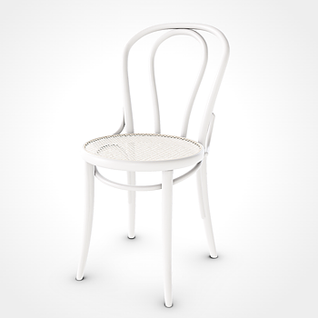 No. 18 Chair White/rattan - In stock